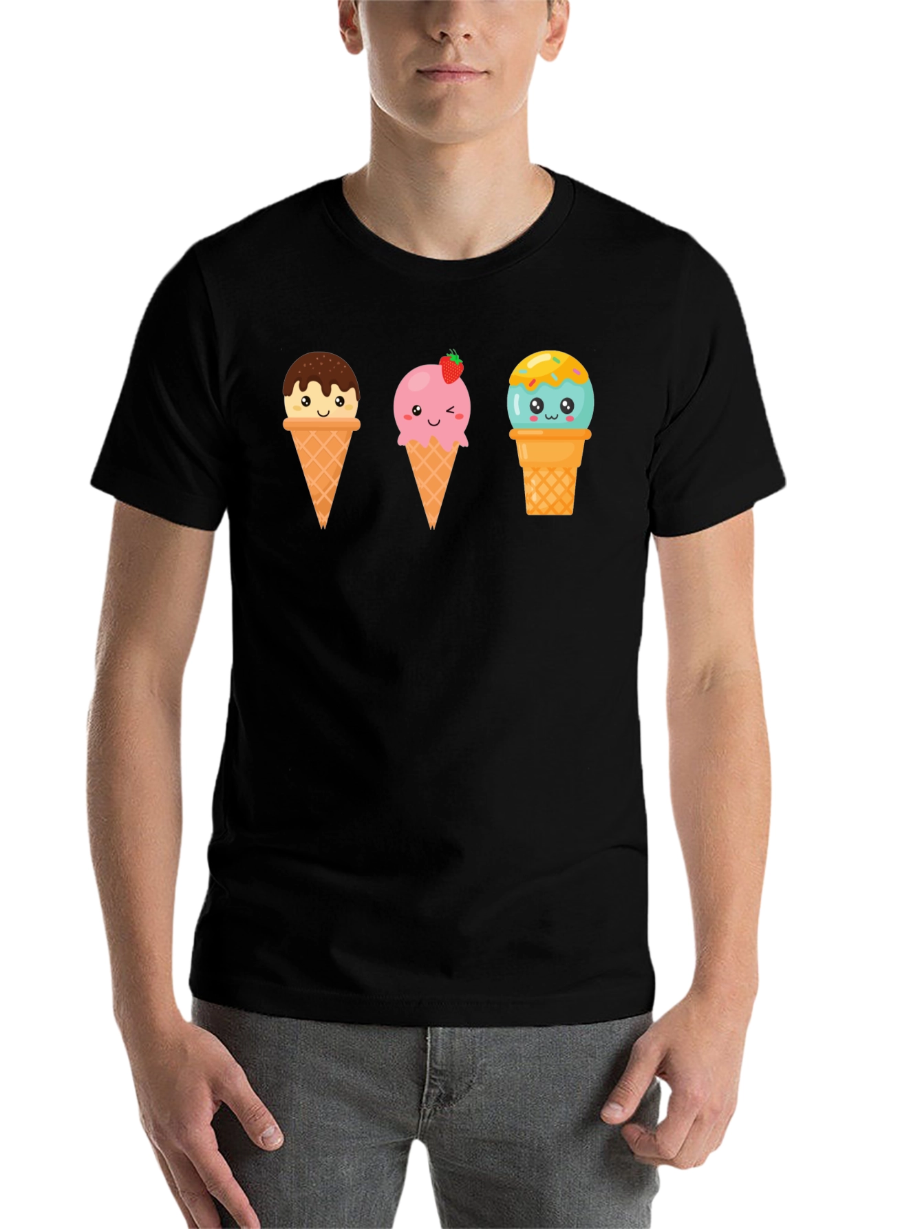 Kawaii Ice Cream Graphic Tee - Cute Summer Shirt