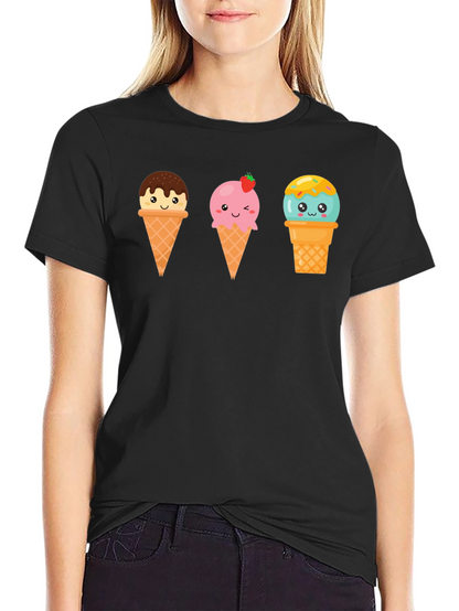 Kawaii Ice Cream Graphic Tee - Cute Summer Shirt