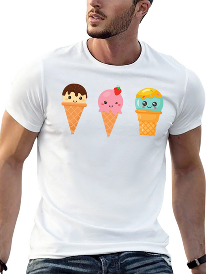 Kawaii Ice Cream Graphic Tee - Cute Summer Shirt