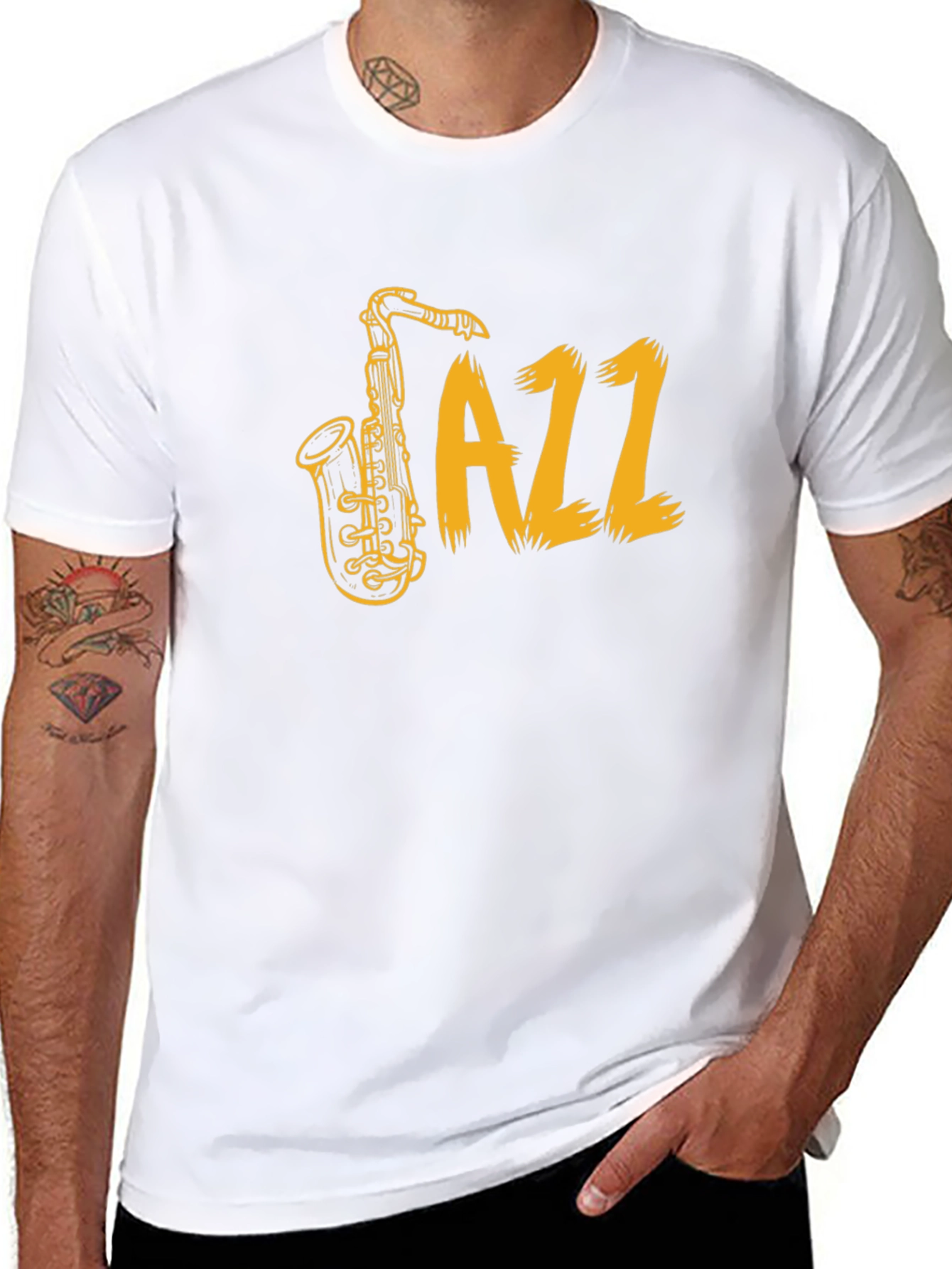Jazz Saxophone Graphic T-Shirt - Classic Music Tee