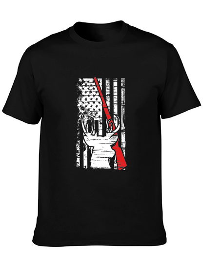 Deer Hunter Patriotic Flag Graphic Tee