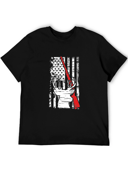 Deer Hunter Patriotic Flag Graphic Tee