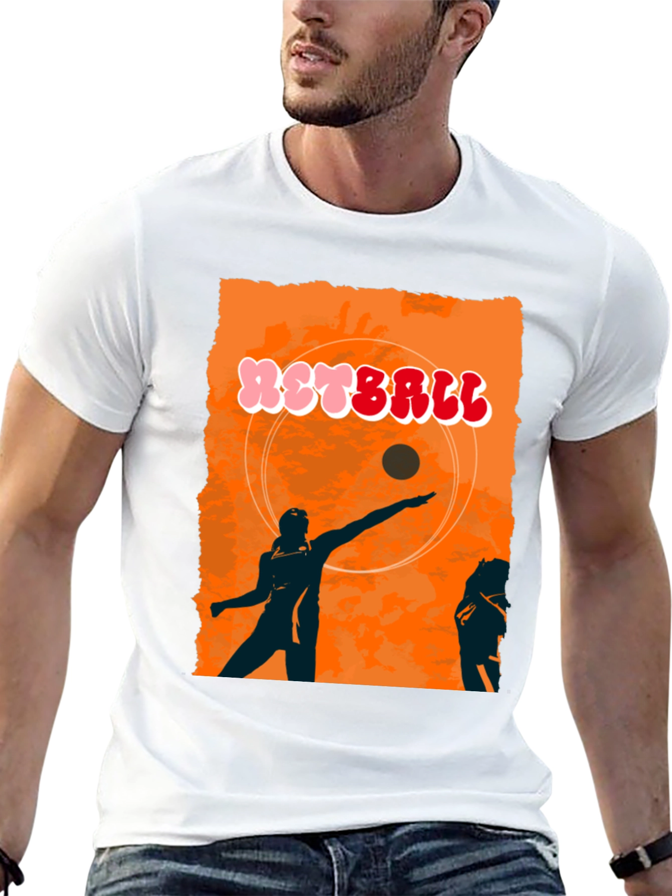 Retro Netball Graphic T-Shirt