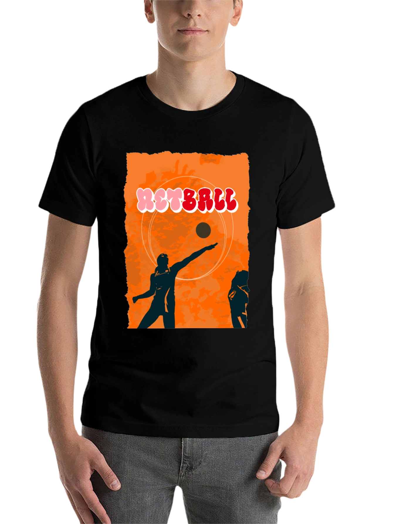 Retro Netball Graphic T-Shirt