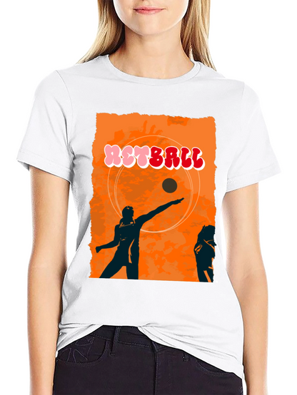 Retro Netball Graphic T-Shirt