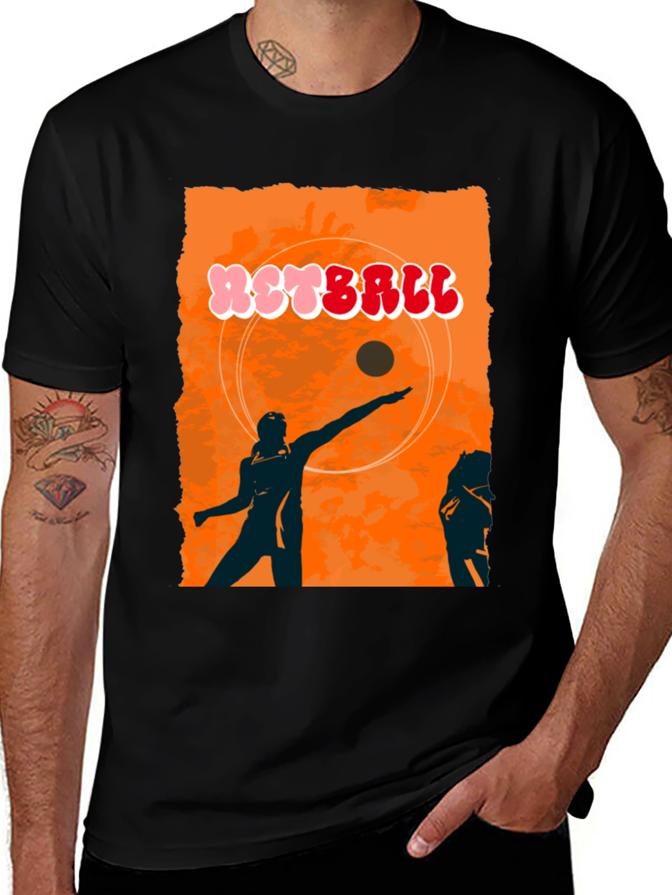 Retro Netball Graphic T-Shirt