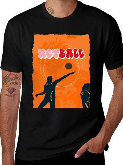 Retro Netball Graphic T-Shirt