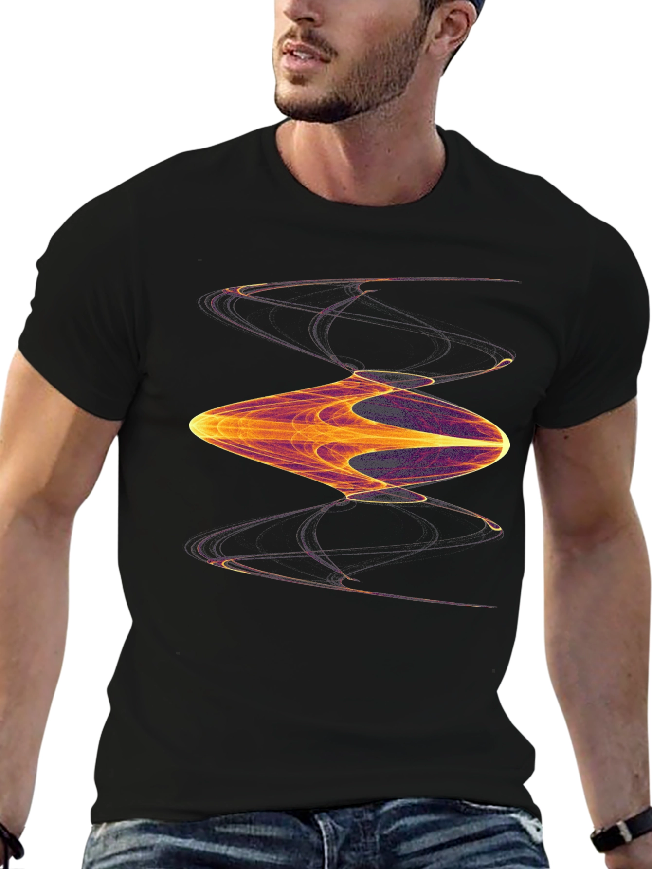 Abstract Graphic Black T-Shirt
