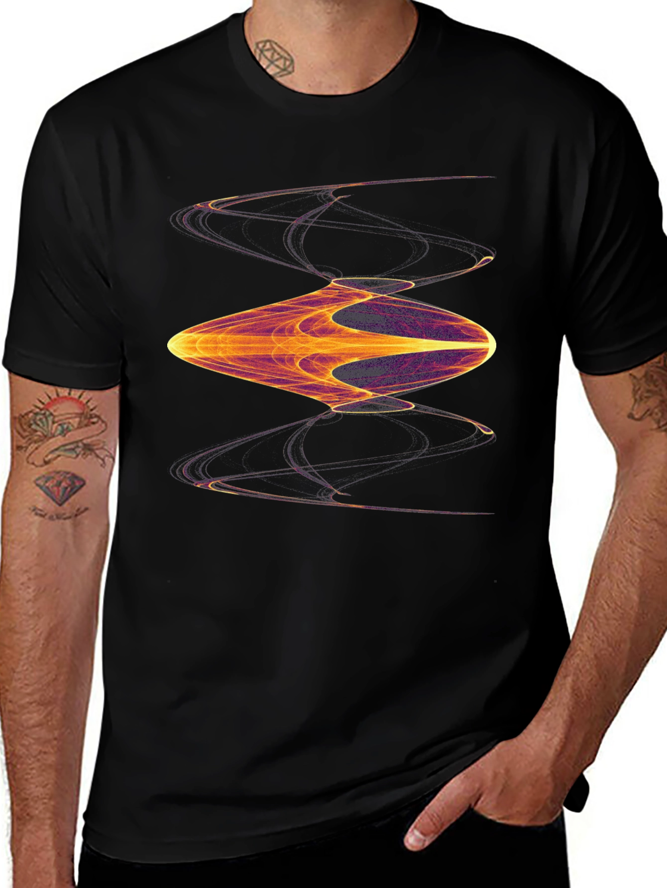 Abstract Graphic Black T-Shirt