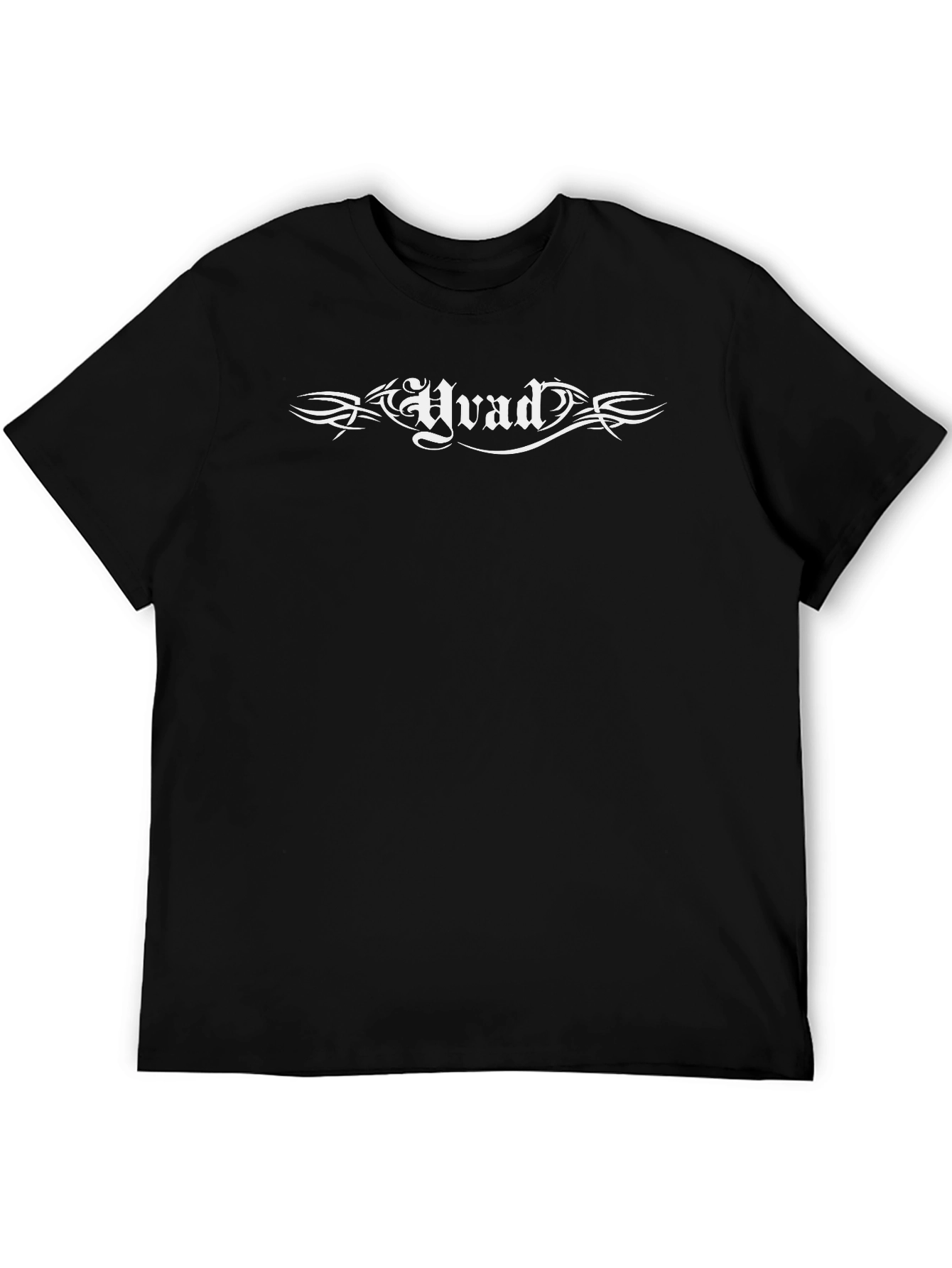 Black T-Shirt with Gothic Hvad Graphic