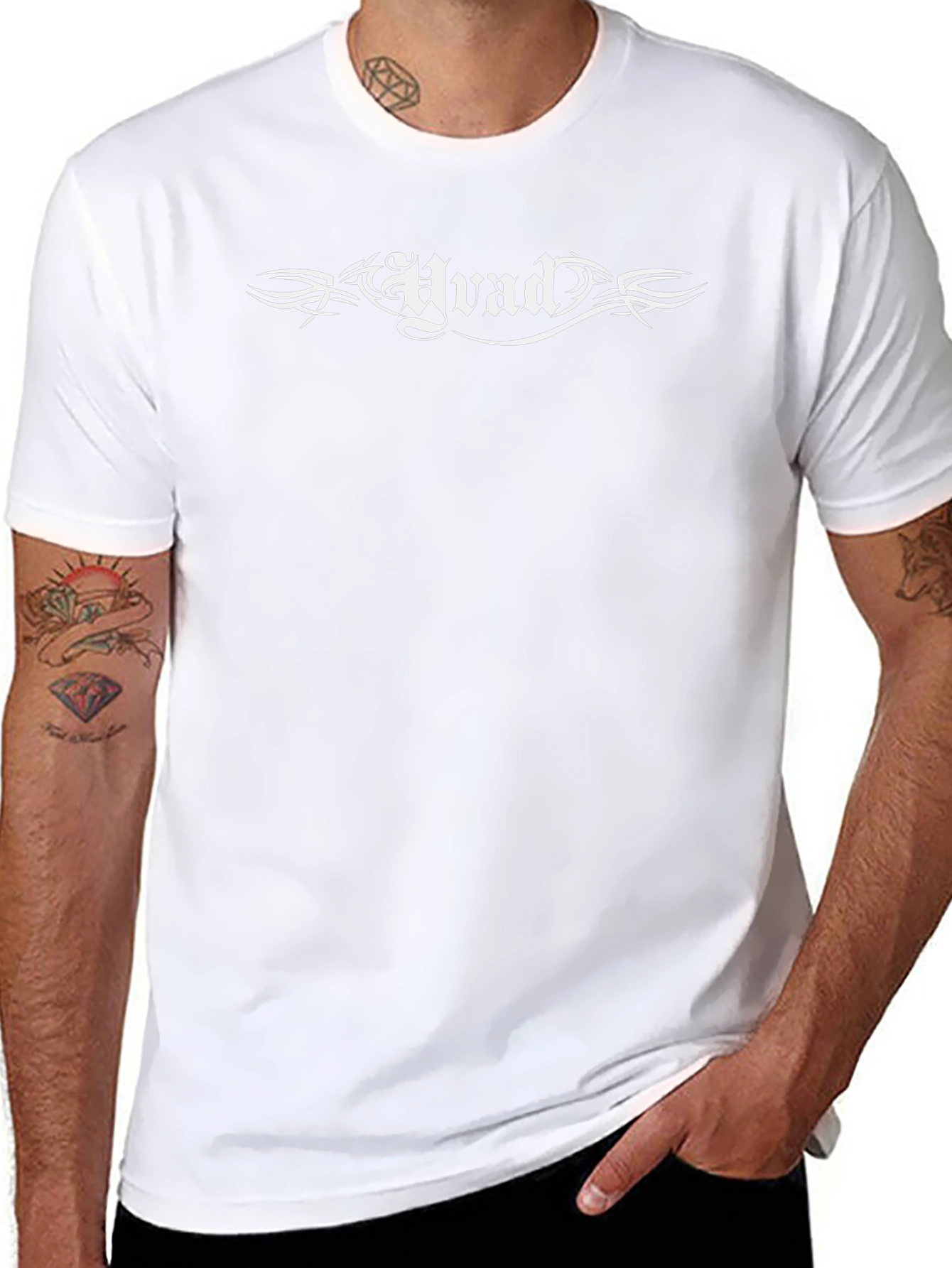 Black T-Shirt with Gothic Hvad Graphic