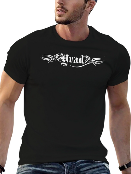 Black T-Shirt with Gothic Hvad Graphic
