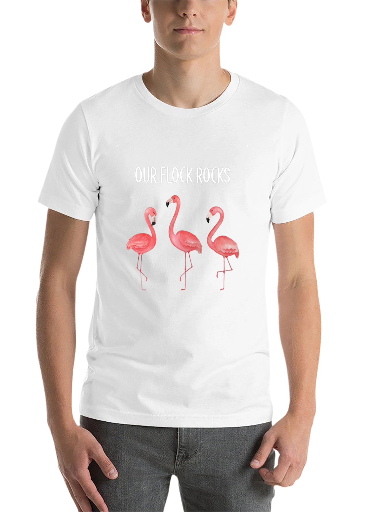 Our Flock Rocks Flamingo T-Shirt