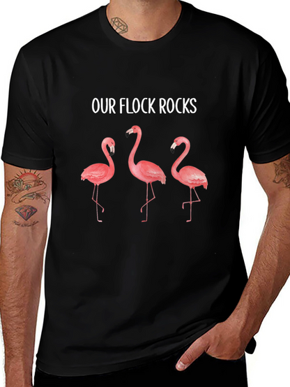 Our Flock Rocks Flamingo T-Shirt