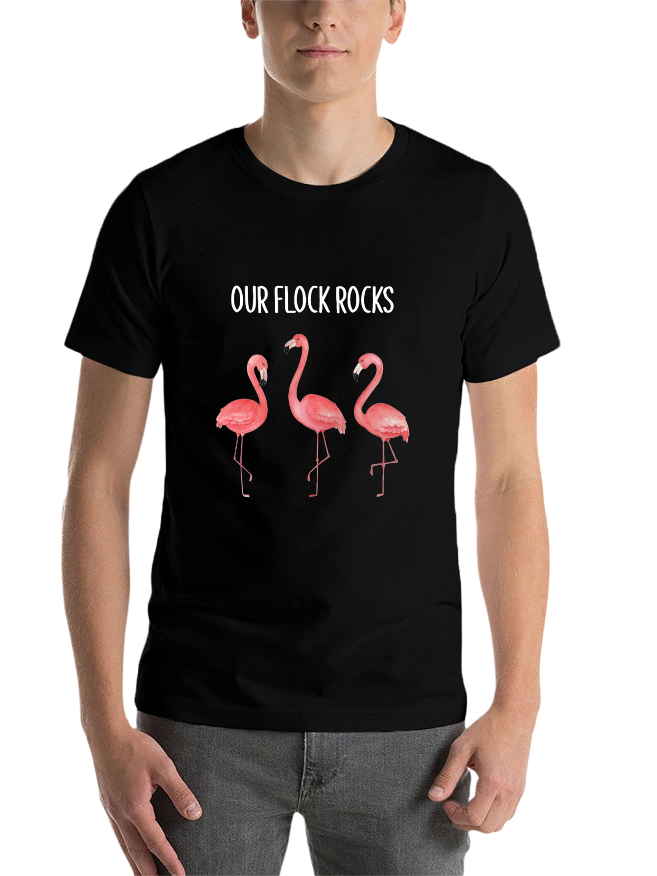 Our Flock Rocks Flamingo T-Shirt