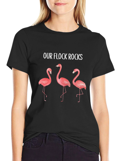 Our Flock Rocks Flamingo T-Shirt