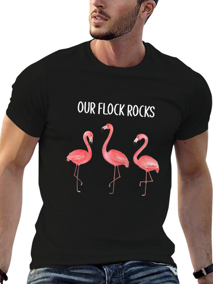 Our Flock Rocks Flamingo T-Shirt