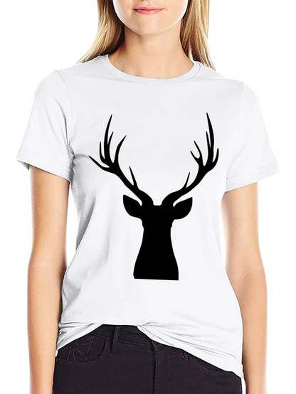 Black Deer Silhouette Graphic Tee