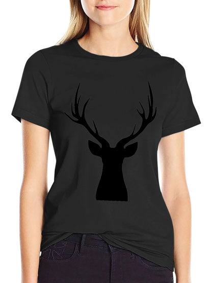 Black Deer Silhouette Graphic Tee