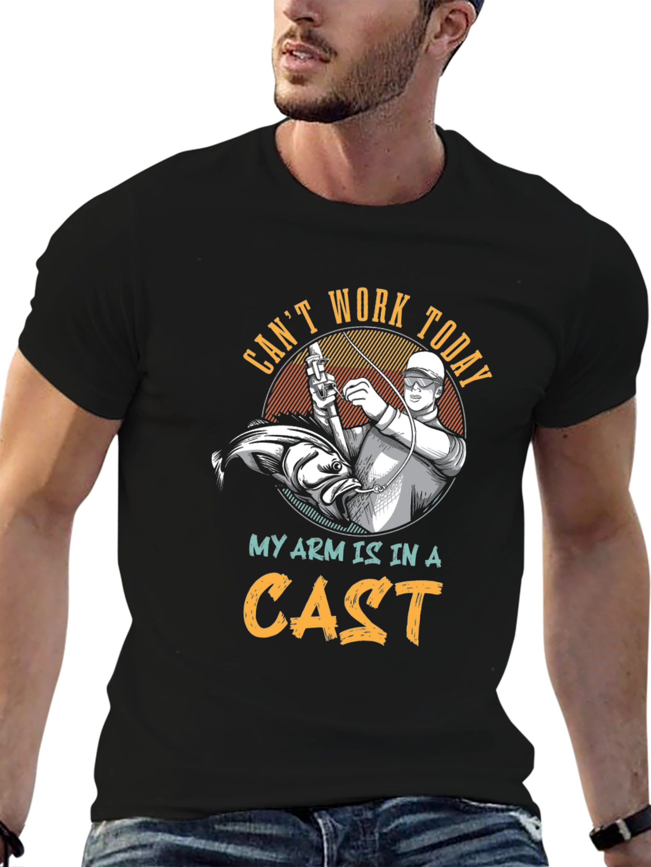 Funny Fishing T-Shirt: Cant Work Today