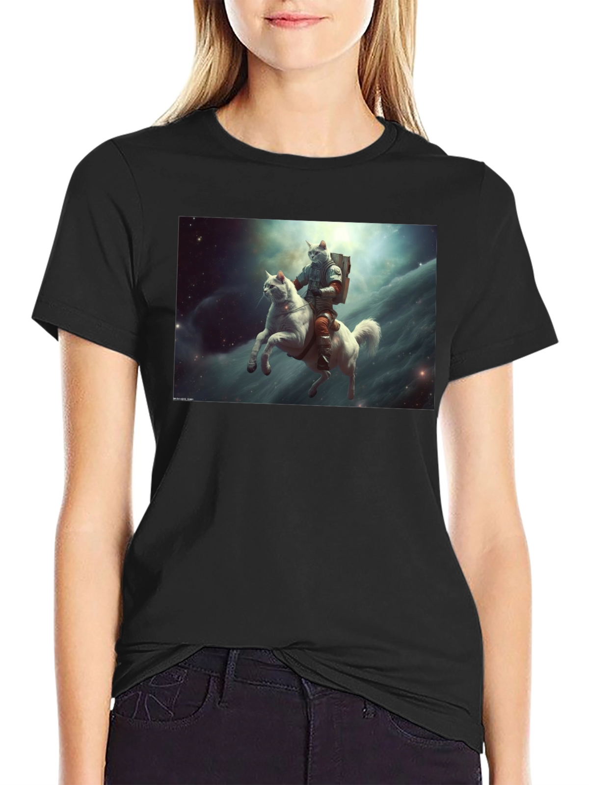 Cat Cosmonaut Horse Rider T-Shirt