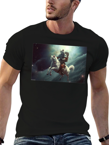 Cat Cosmonaut Horse Rider T-Shirt