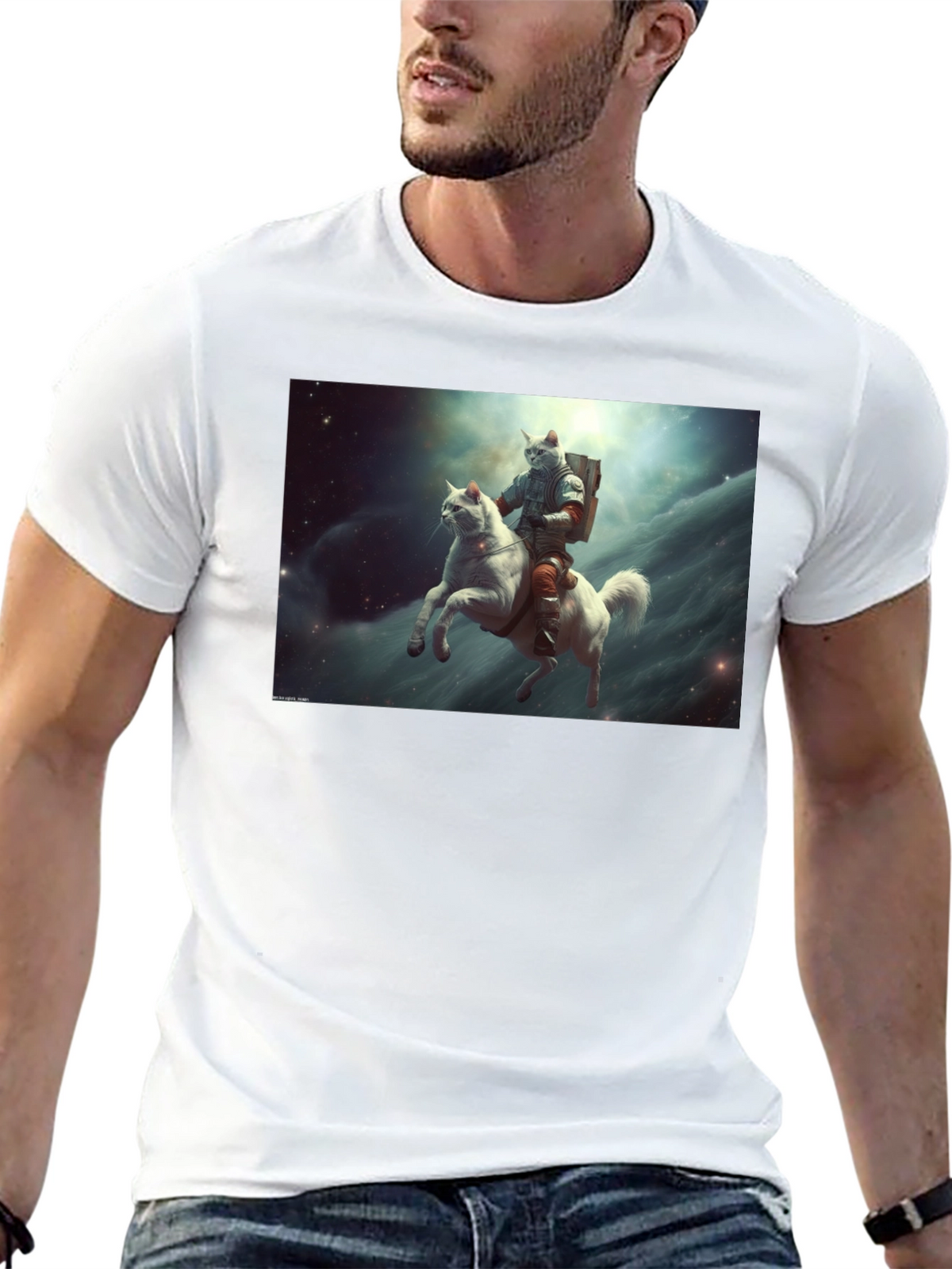 Cat Cosmonaut Horse Rider T-Shirt