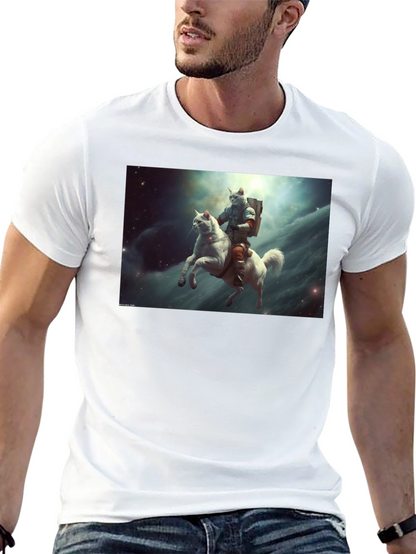 Cat Cosmonaut Horse Rider T-Shirt