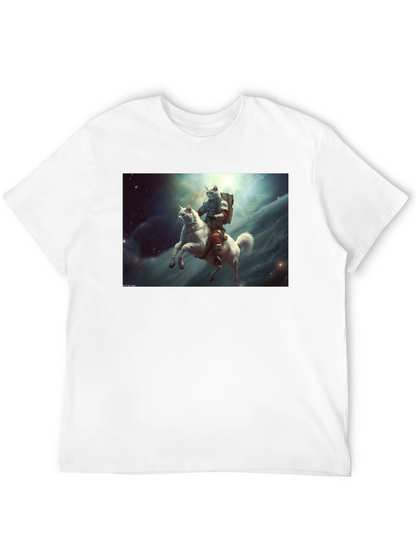 Cat Cosmonaut Horse Rider T-Shirt