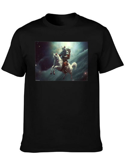 Cat Cosmonaut Horse Rider T-Shirt