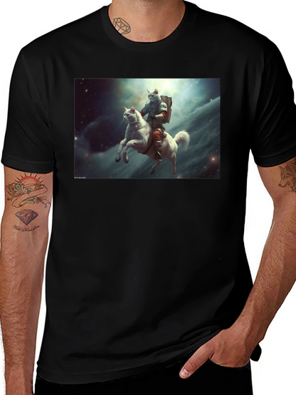 Cat Cosmonaut Horse Rider T-Shirt