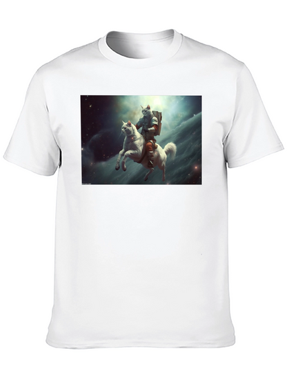 Cat Cosmonaut Horse Rider T-Shirt