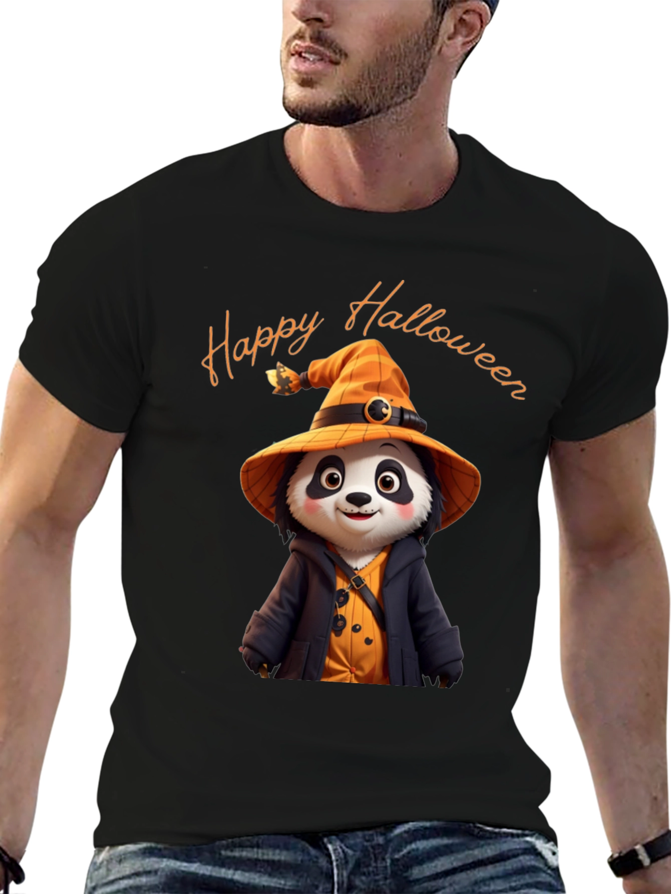 Happy Halloween Panda Witch T-Shirt