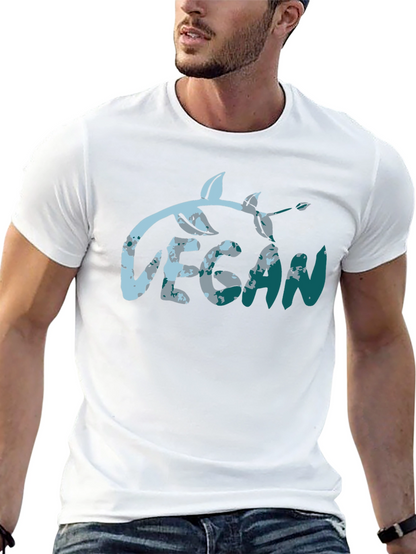 Vegan Leaf Graphic Tee - Black