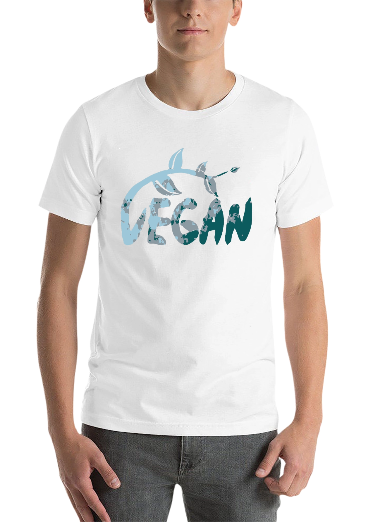 Vegan Leaf Graphic Tee - Black