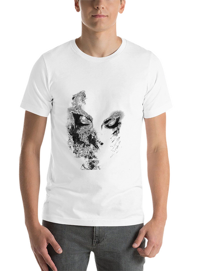 Abstract Face Graphic Black T-Shirt