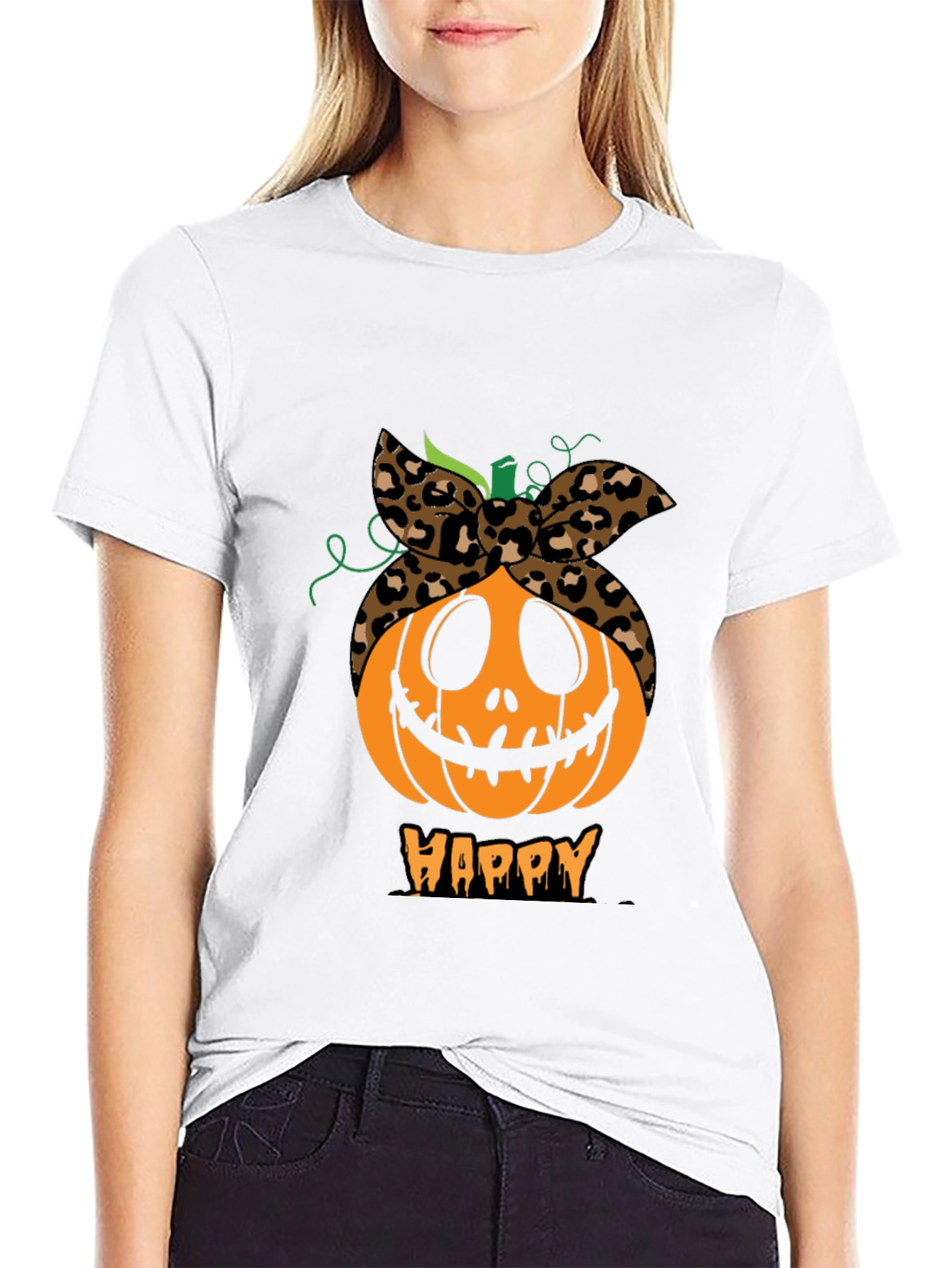 Happy Pumpkin Headband Graphic Tee