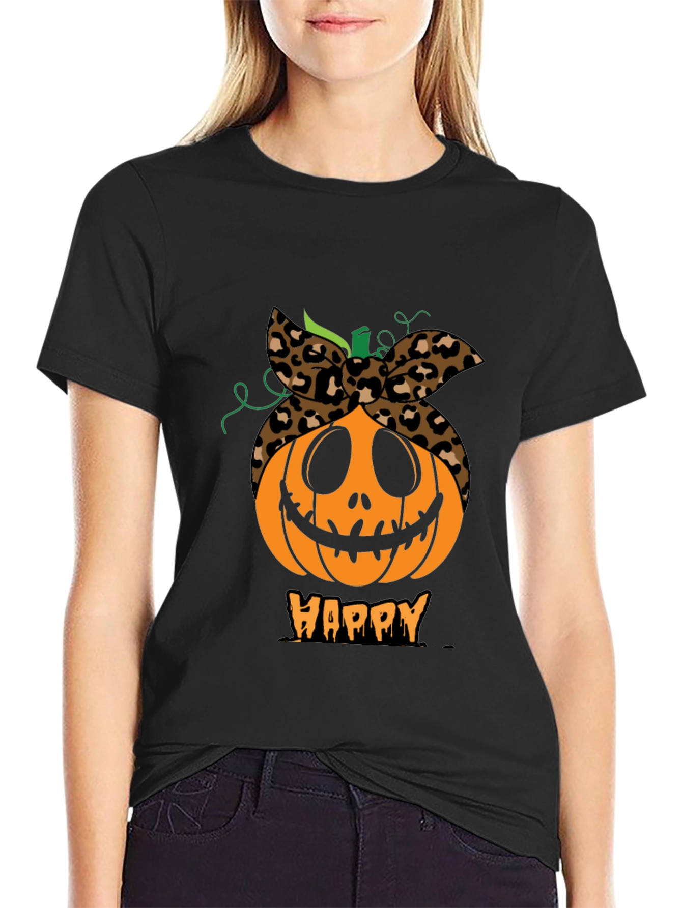 Happy Pumpkin Headband Graphic Tee