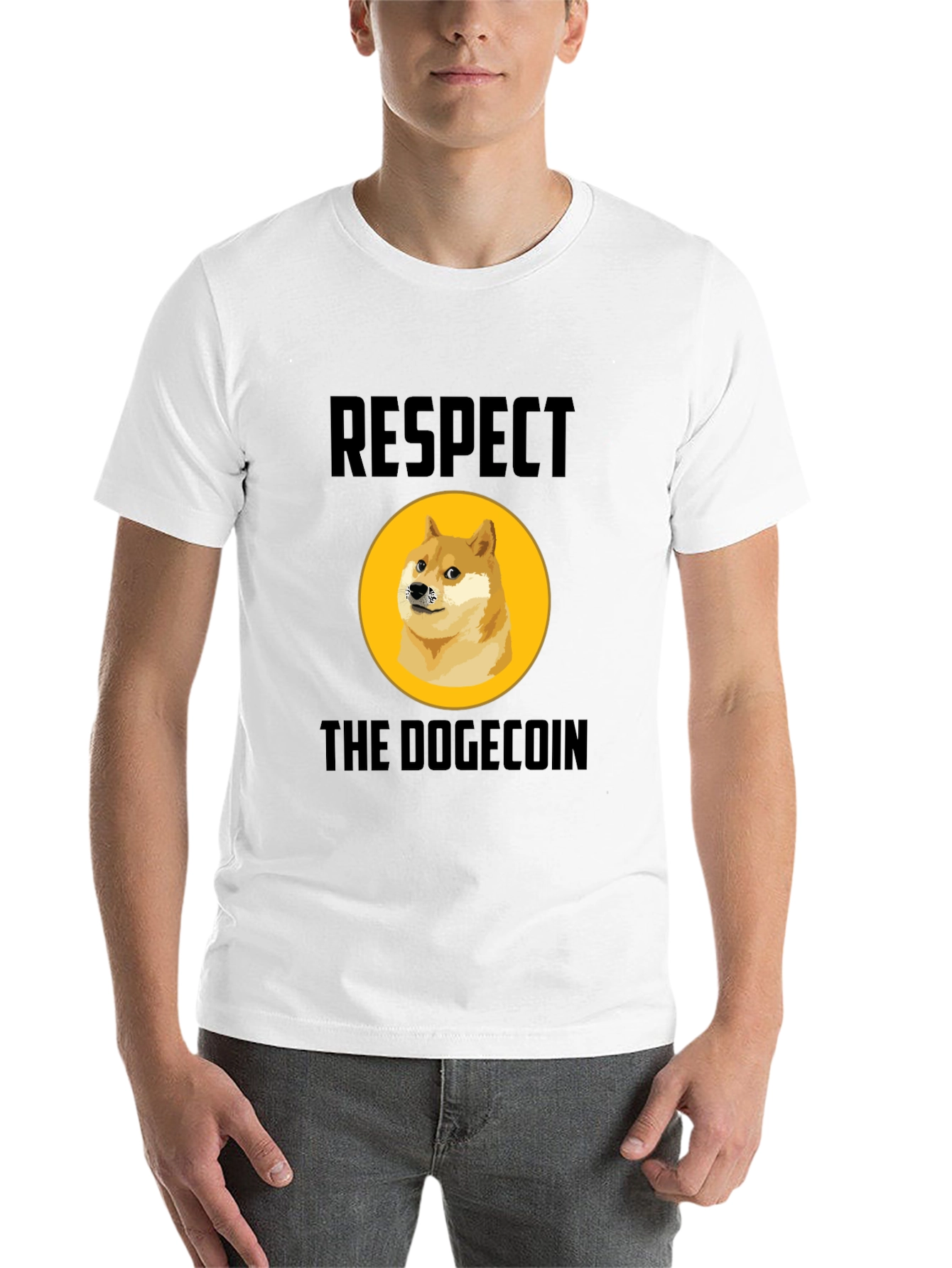 Respect the Dogecoin T-Shirt - Crypto Meme Tee