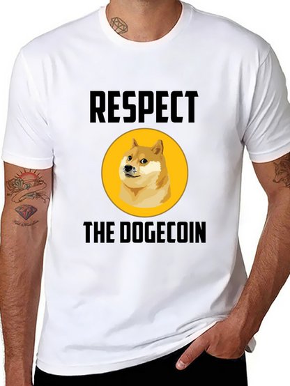 Respect the Dogecoin T-Shirt - Crypto Meme Tee