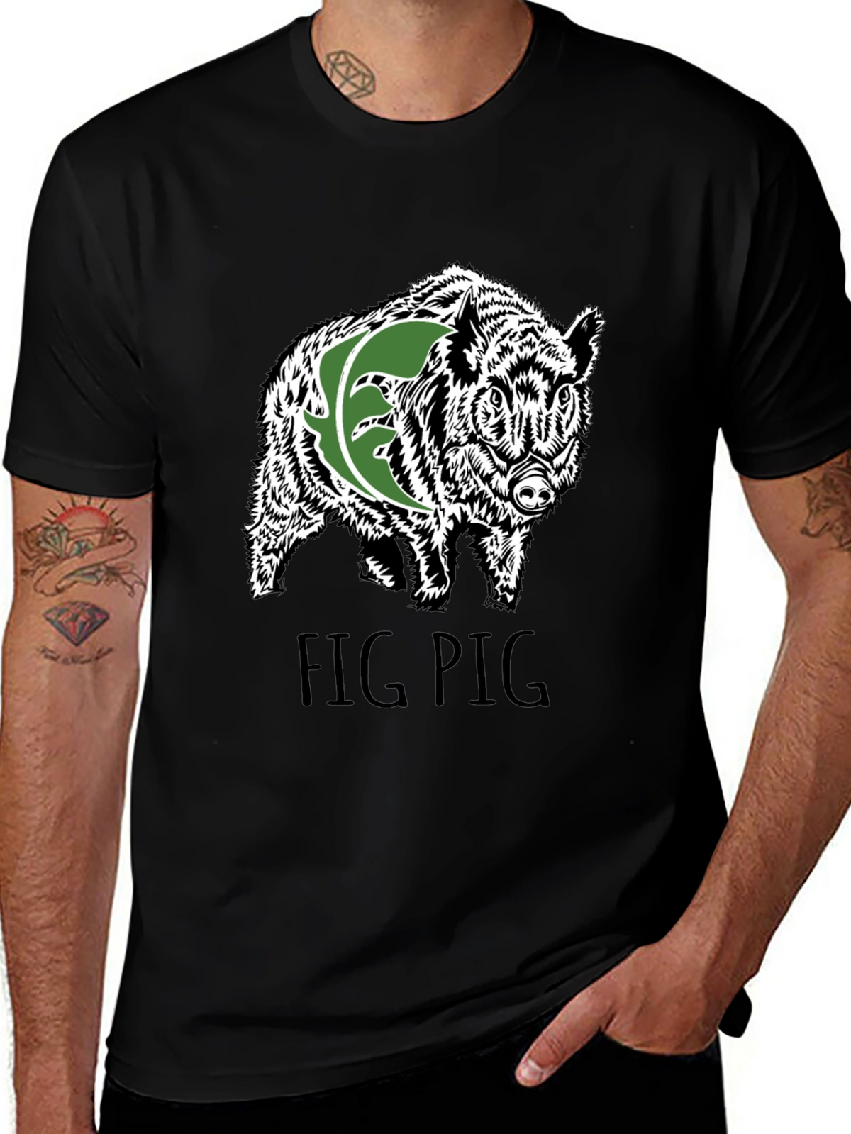 Fig Pig Black T-Shirt