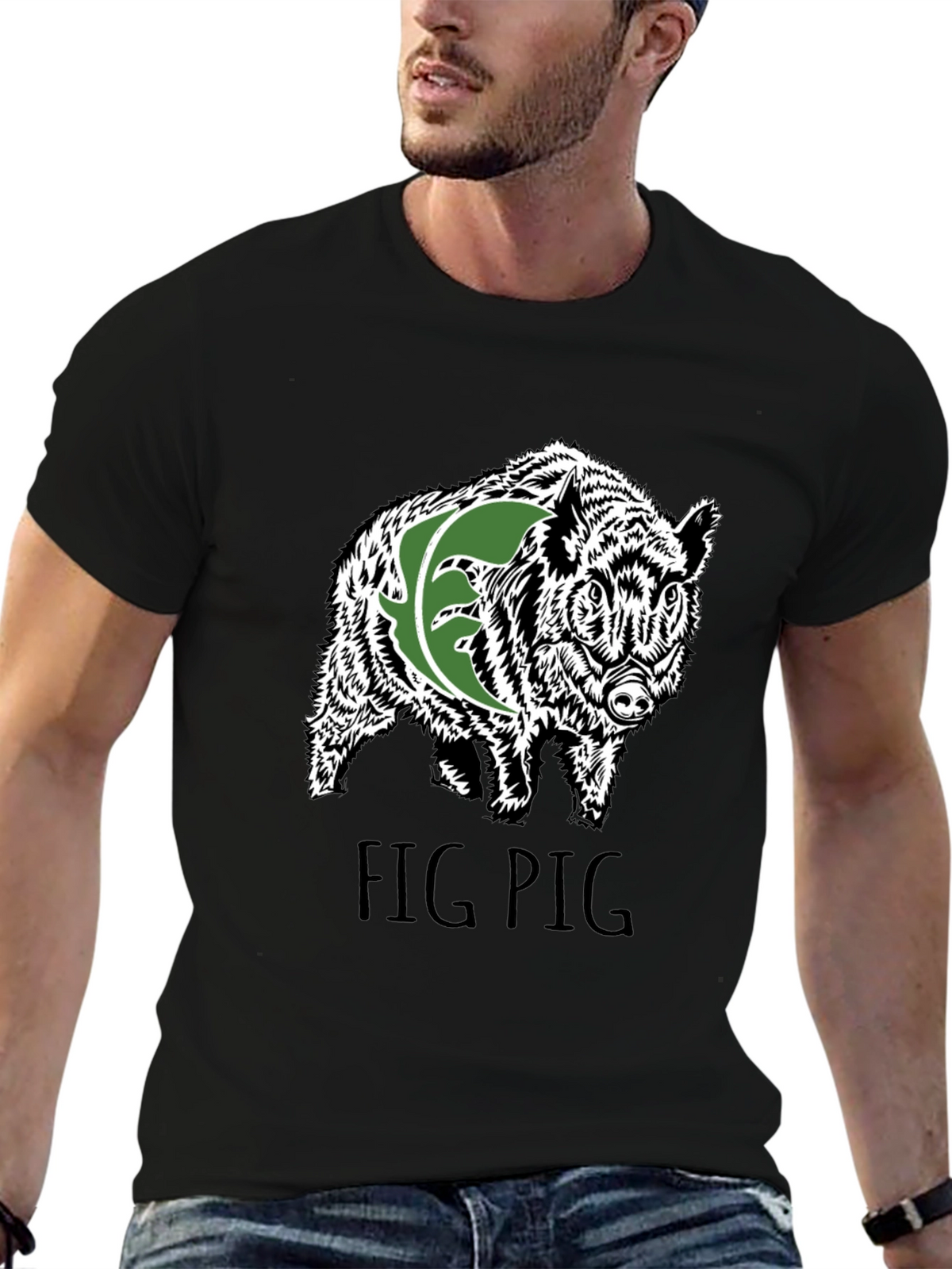 Fig Pig Black T-Shirt