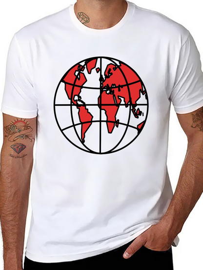 Red Globe Graphic Black T-Shirt