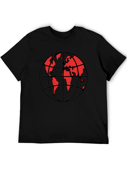 Red Globe Graphic Black T-Shirt