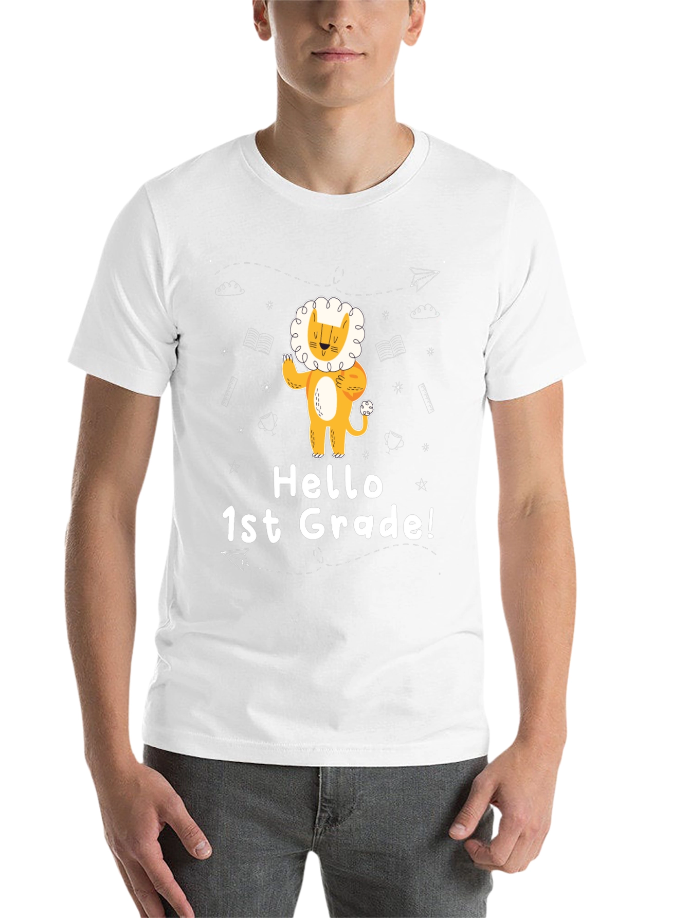 Hello 1st Grade Lion Graphic Tee
