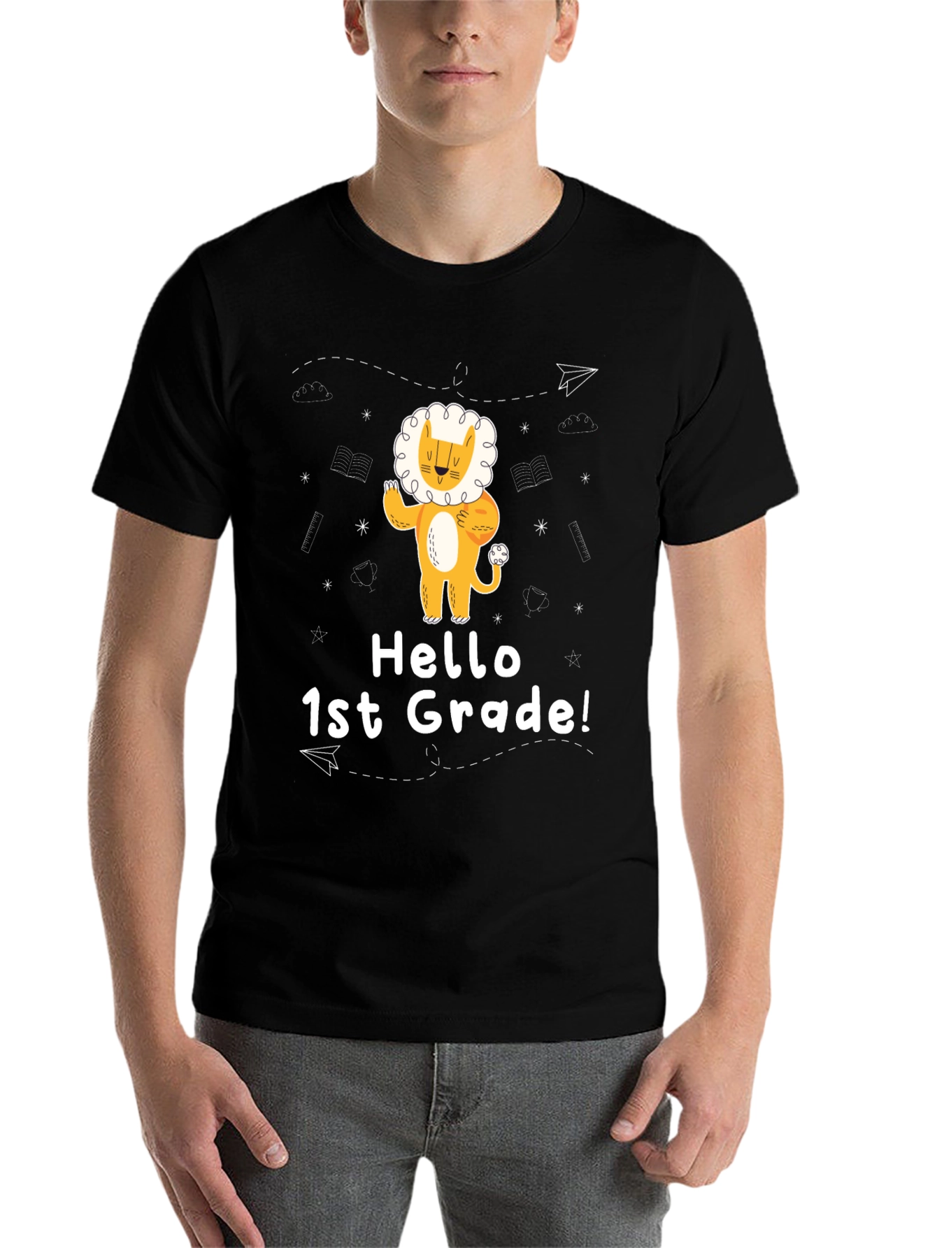 Hello 1st Grade Lion Graphic Tee