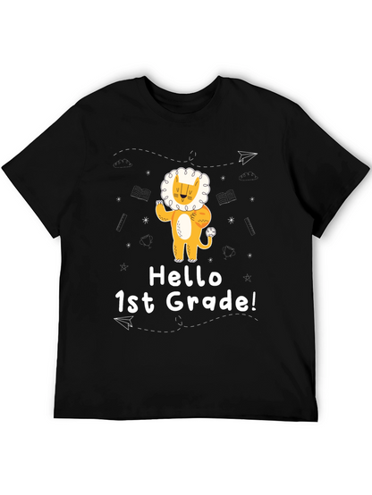 Hello 1st Grade Lion Graphic Tee