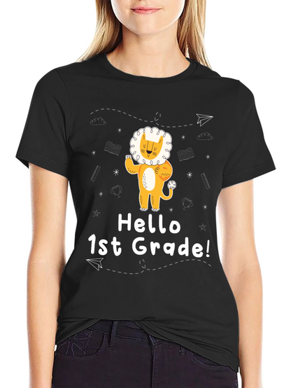 Hello 1st Grade Lion Graphic Tee