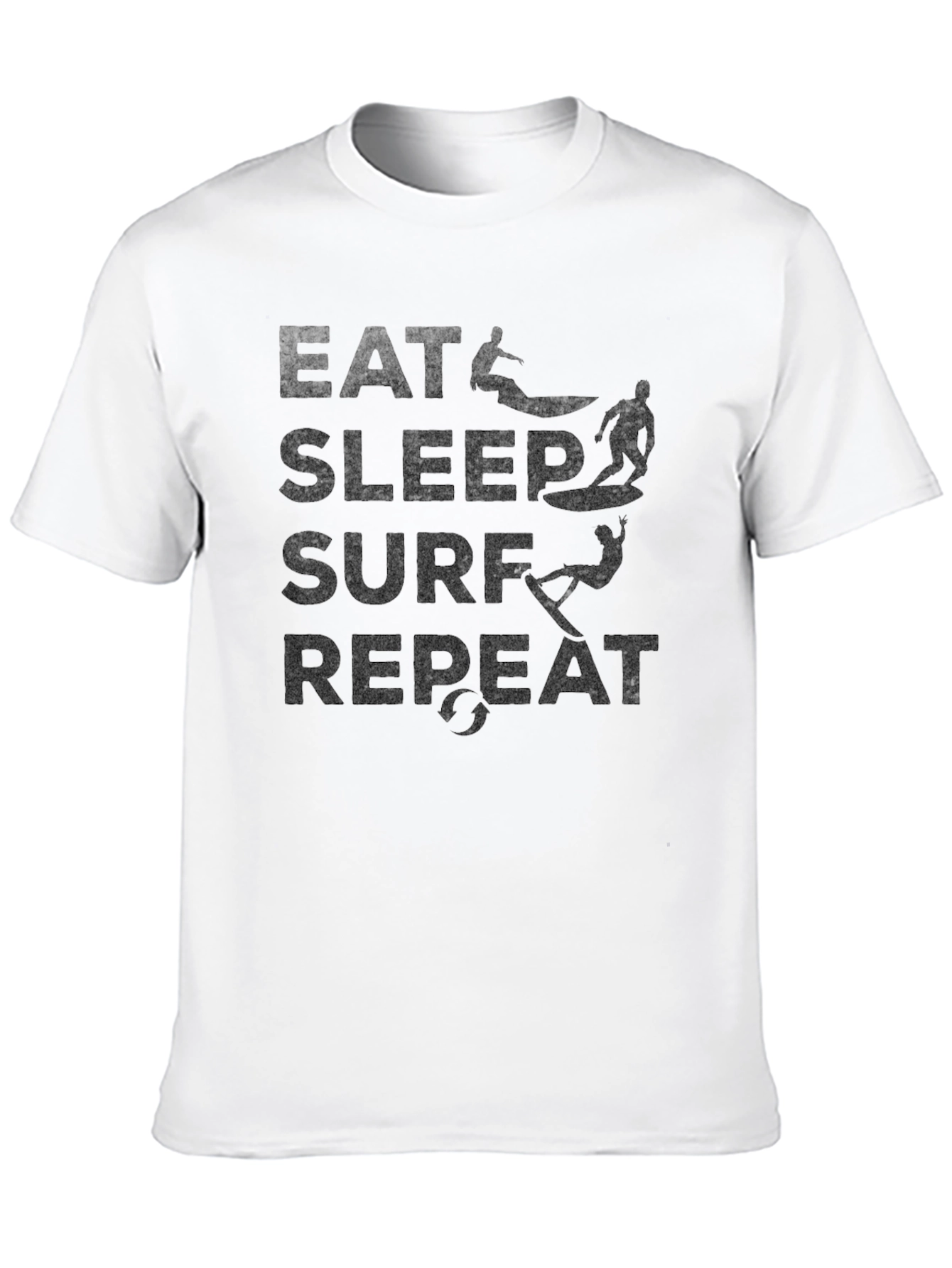 Eat Sleep Surf Repeat Black Graphic Tee