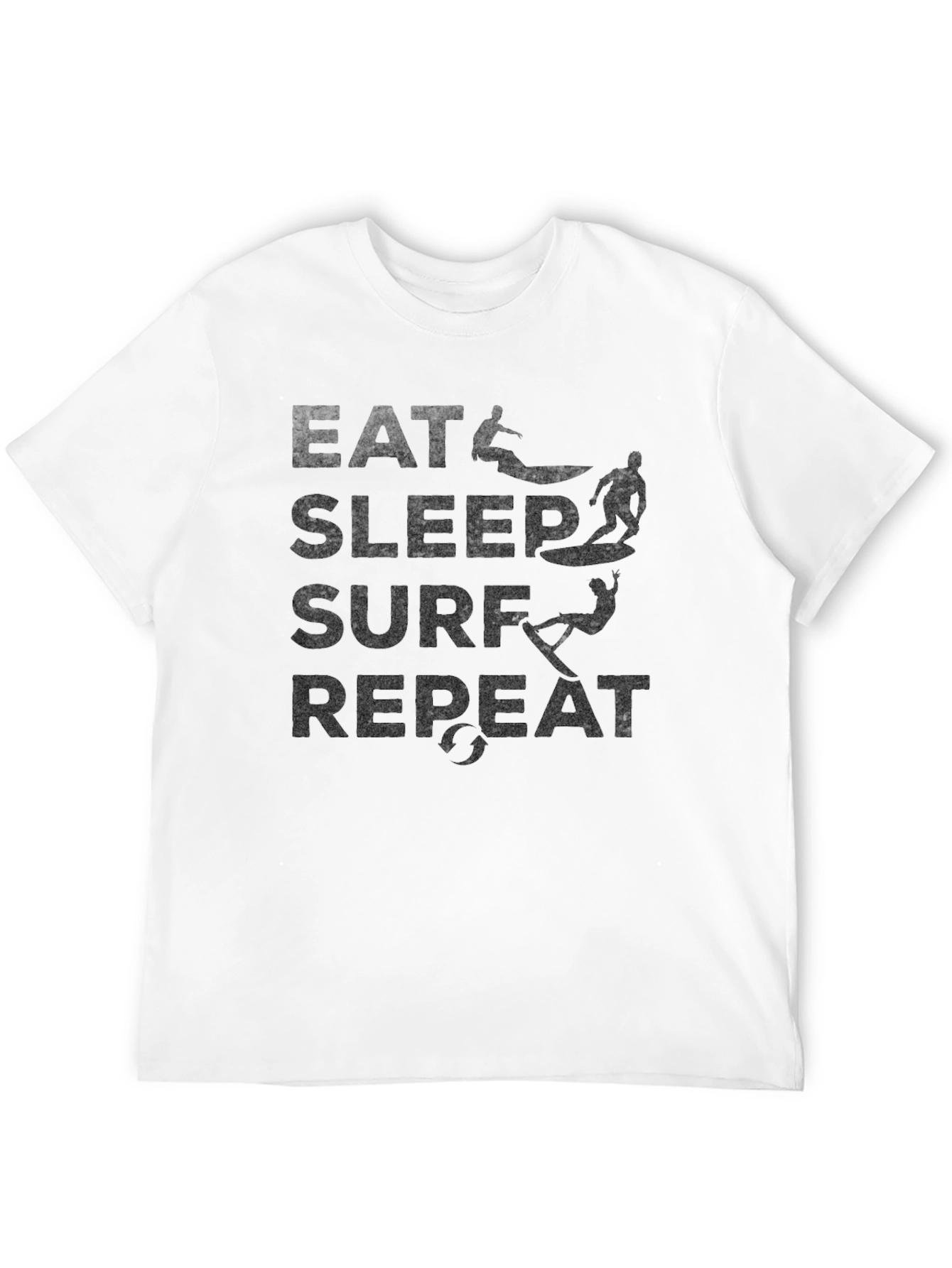 Eat Sleep Surf Repeat Black Graphic Tee